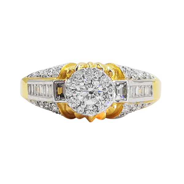 One's Triple Deluxe Baquet Band Diamonds Ring (RN0009)